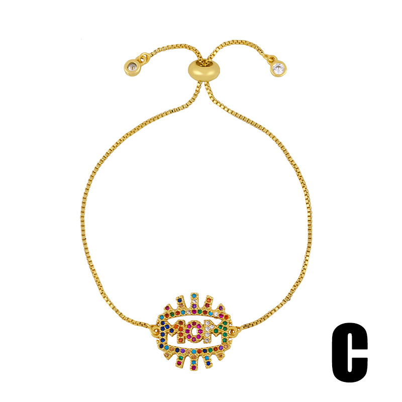 Fashion Hollow Gold Copper Bracelet With Zircon Mom Bracelet,Bracelets