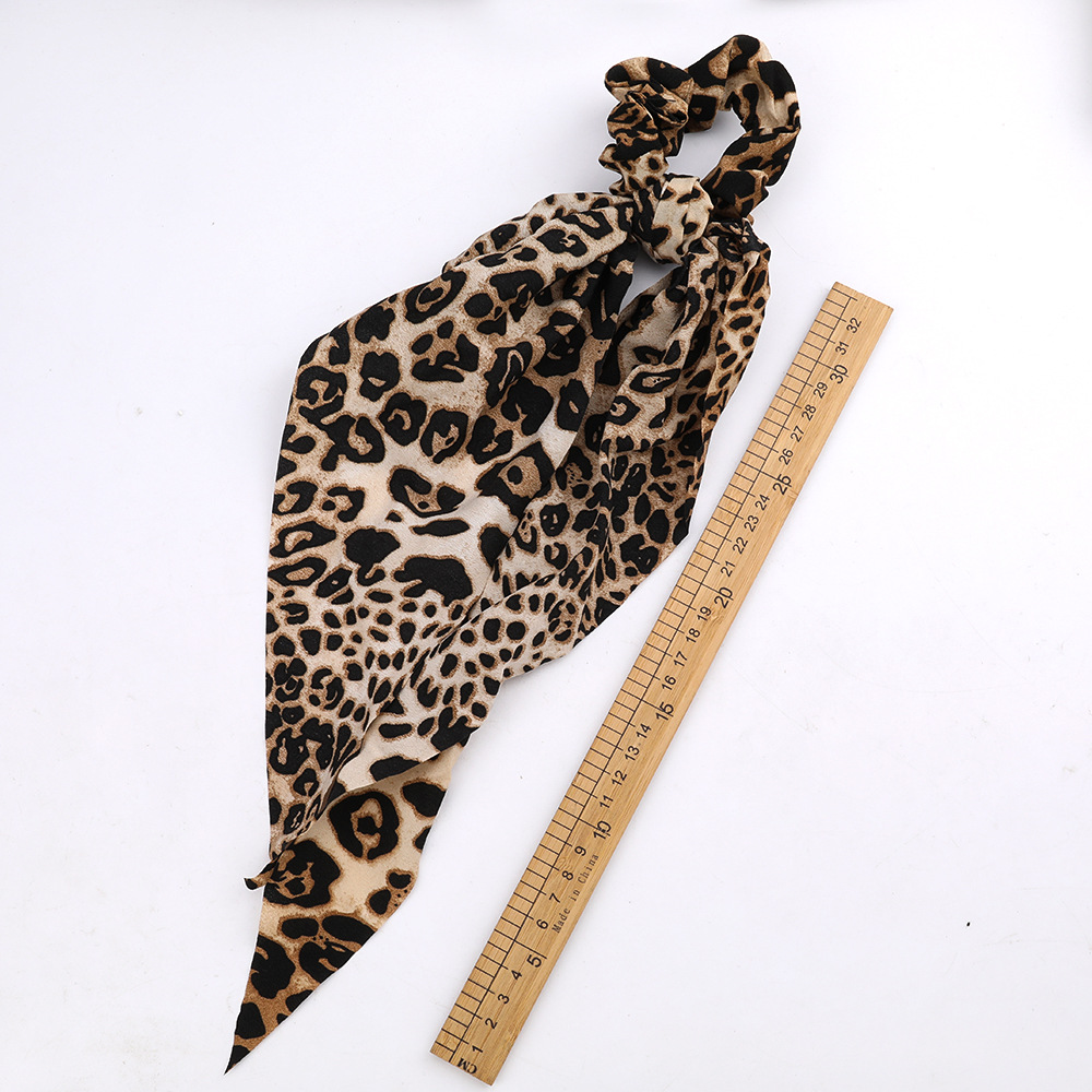 Fashion Brown Leopard Double Ponytail Floating Towel Hair Tie Ring,Hair Ring