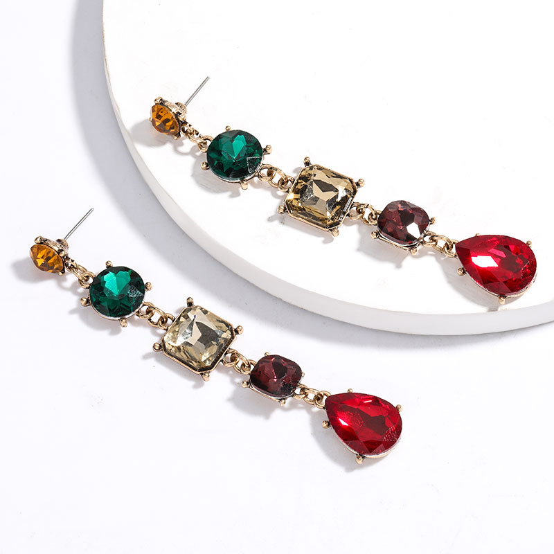 Fashion Colour Geometric Acrylic Diamond Earrings,Drop Earrings