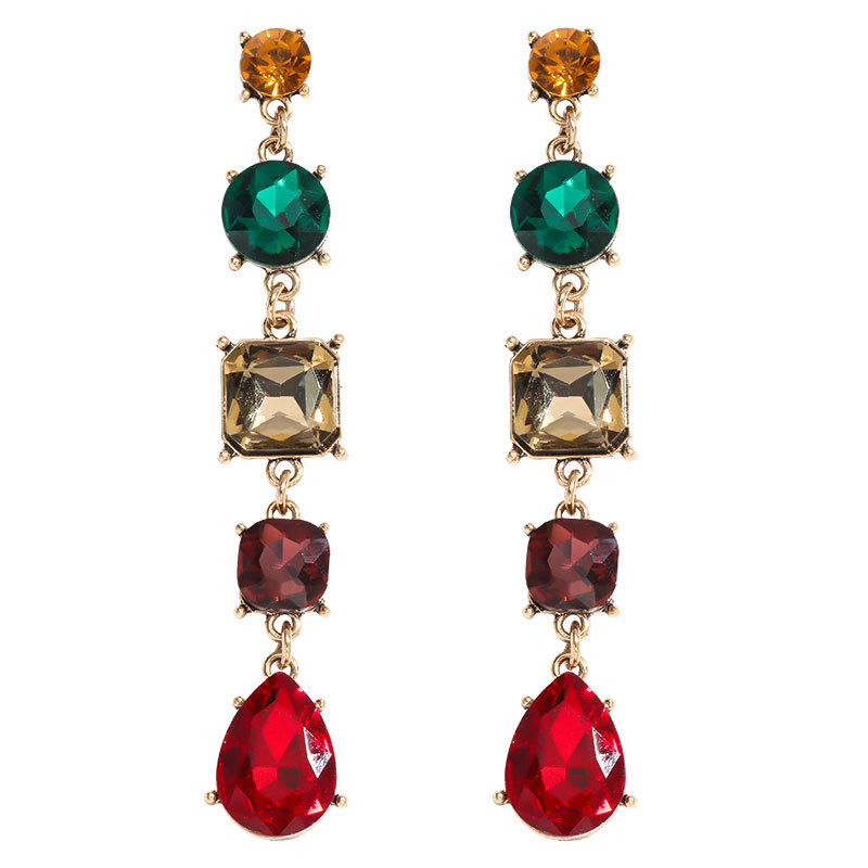 Fashion Colour Geometric Acrylic Diamond Earrings,Drop Earrings