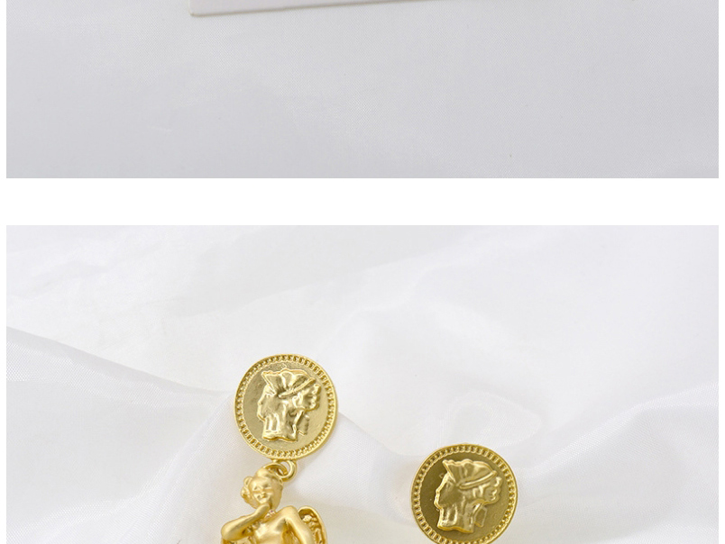 Fashion Golden Matte Gold Cupid Angel Stud Earrings,Drop Earrings