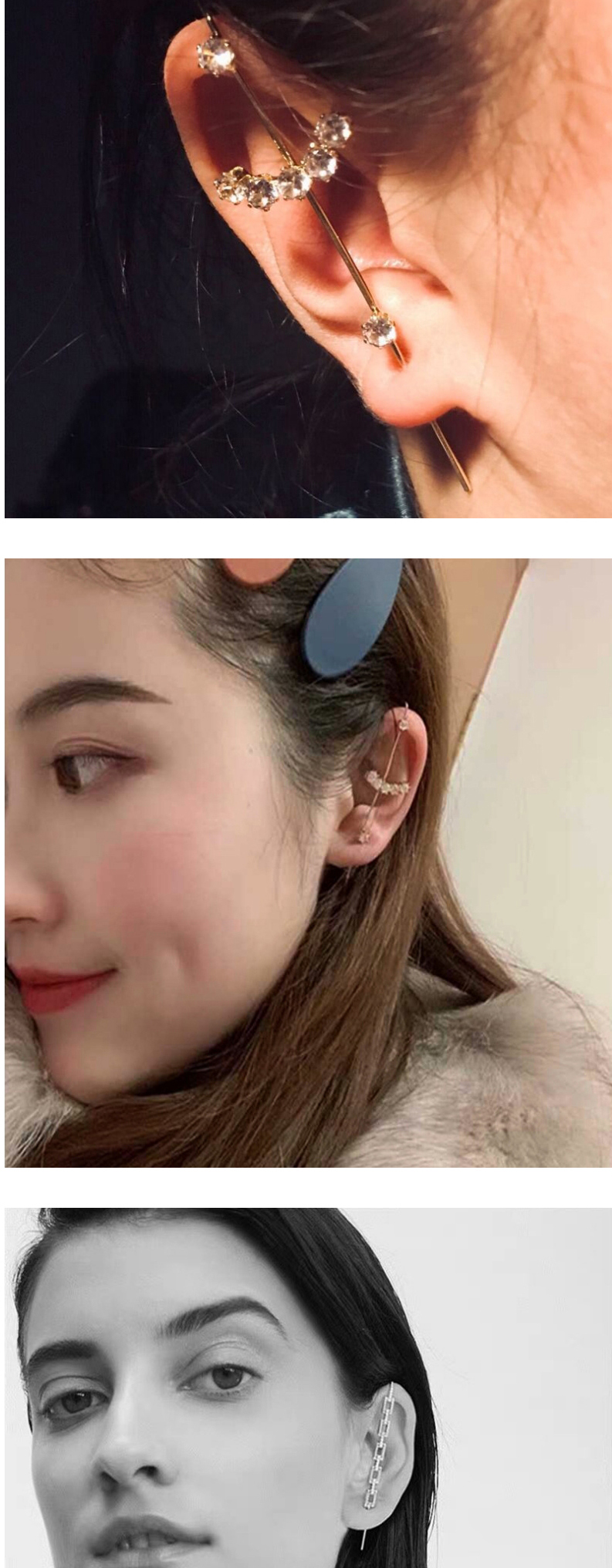 Fashion Lightning Micro-set Zircon Geometric Long Lightning Earrings,Stud Earrings