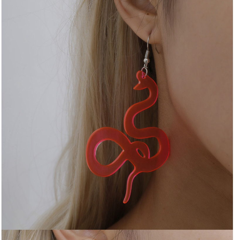 Fashion Black Twisted Geometric Fluorescent Long Snake Earrings,Drop Earrings