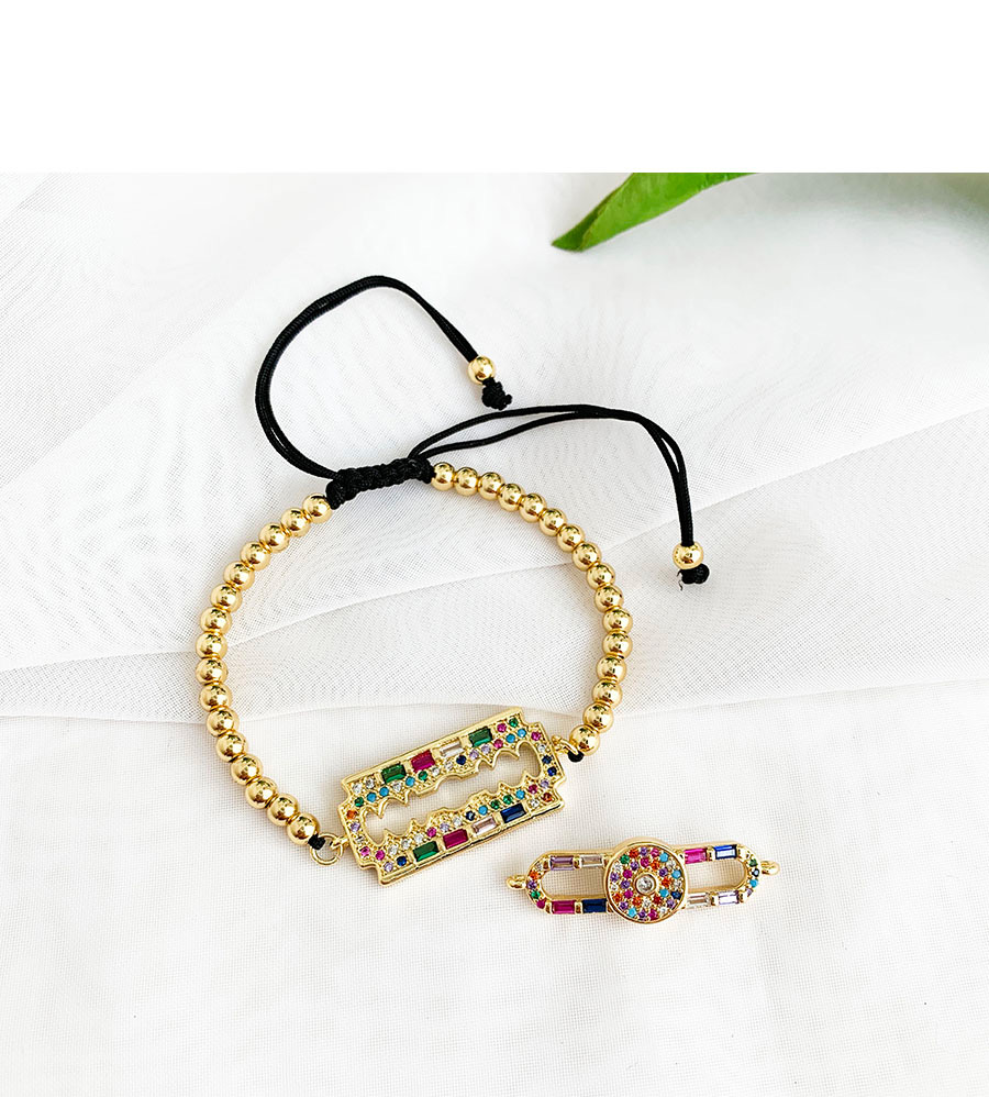Fashion Eye Copper Inlaid Colorful Zircon Adjustable Bracelet,Bracelets