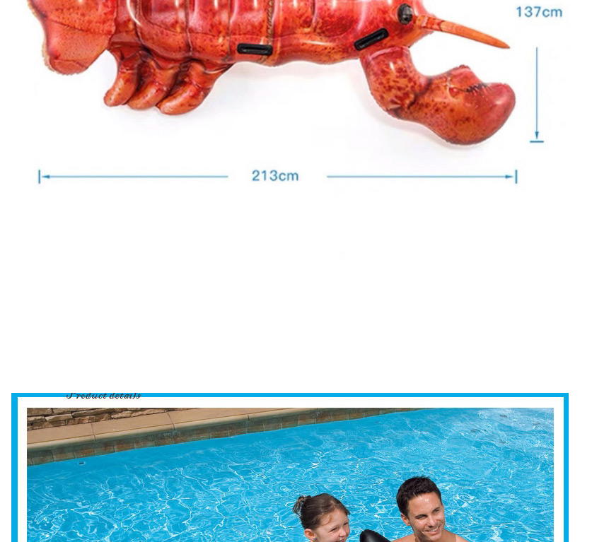 Fashion Double Lobster Water Animal Mount Inflatable Toy Floating Bed,Swim Rings