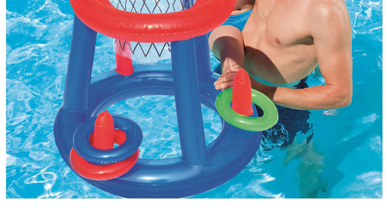 Fashion Color Inflatable Water Play Pool Swimming Net Ball Shooting Toy,Swim Rings