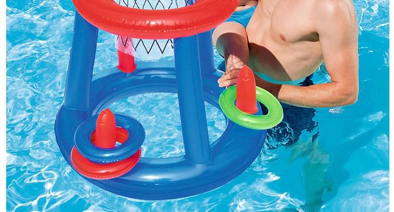 Fashion Color Inflatable Water Play Pool Swimming Net Ball Shooting Toy,Swim Rings