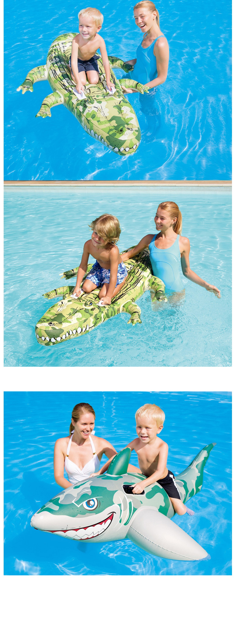 Fashion Baby Crocodile Water Animal Inflatable Mount Toy Floating Bed,Swim Rings
