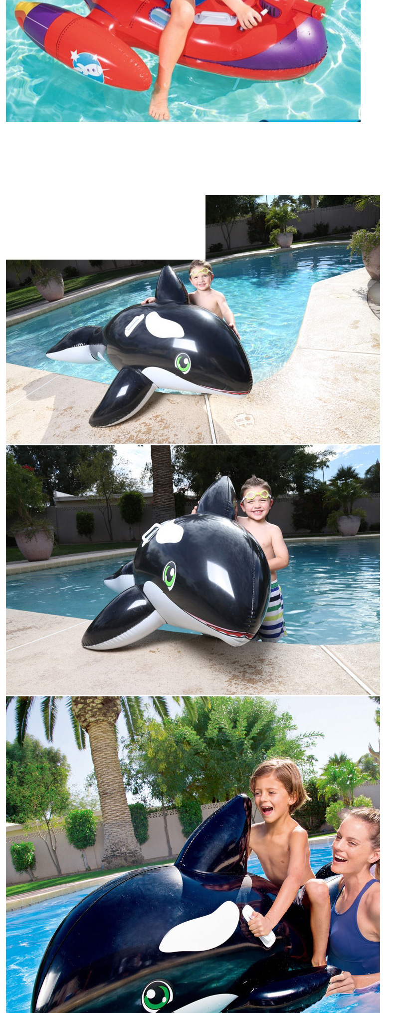 Fashion Dolphin Water Animal Inflatable Mount Toy Floating Bed,Swim Rings