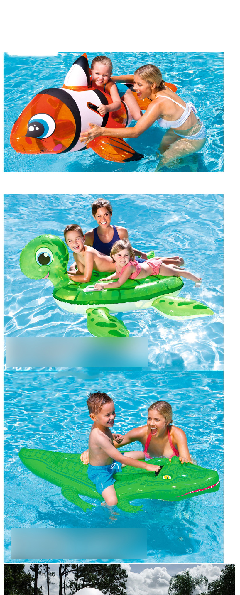 Fashion Baby Crocodile Water Animal Inflatable Mount Toy Floating Bed,Swim Rings