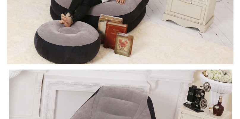 Fashion Gray Flocking Inflatable Lazy Sofa,Swim Rings
