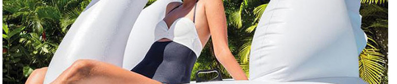 Fashion White Big Swan Water Animal Mount Inflatable Recliner,Swim Rings