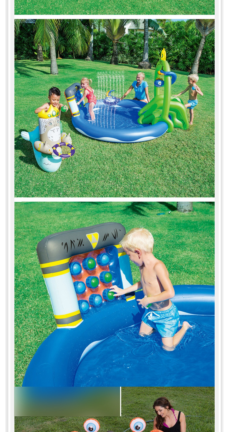 Fashion Pirate Ship Fountain Inflatable Marine Ball Thickened Baby Swimming Pool,Swim Rings