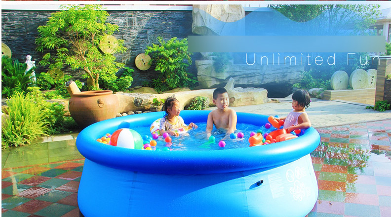 Fashion Blue 0dish Inflatable Round Family Swimming Pool 244 * 76cm,Swim Rings