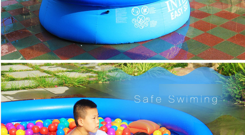 Fashion Blue 0dish Inflatable Round Family Swimming Pool 244 * 76cm,Swim Rings