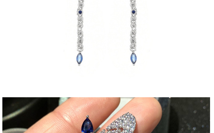 Fashion Blue Dragonfly Micro Zircon Tassel Alloy Earrings,Earrings