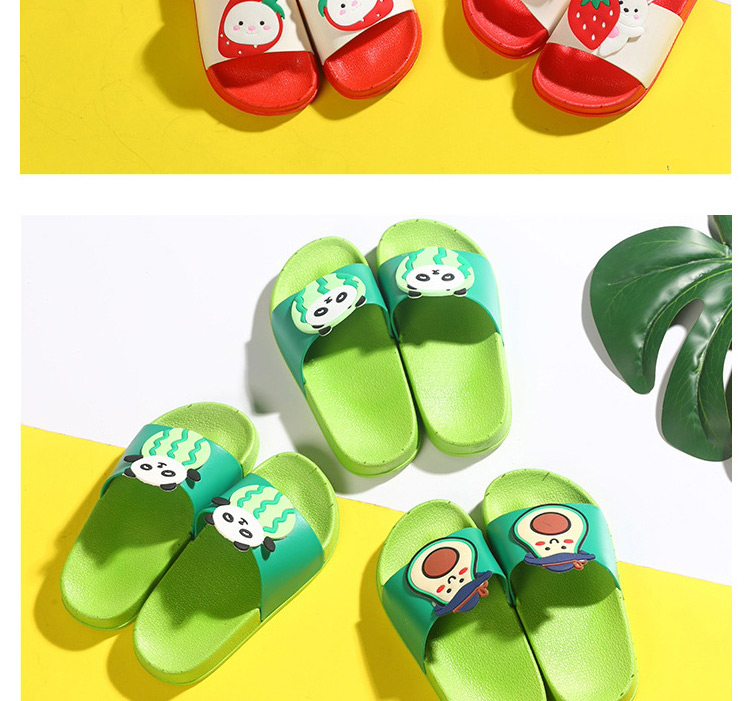 Fashion Yellow Bear Fruit Animal Contrast Color Soft Bottom Slippers,Beach Slippers