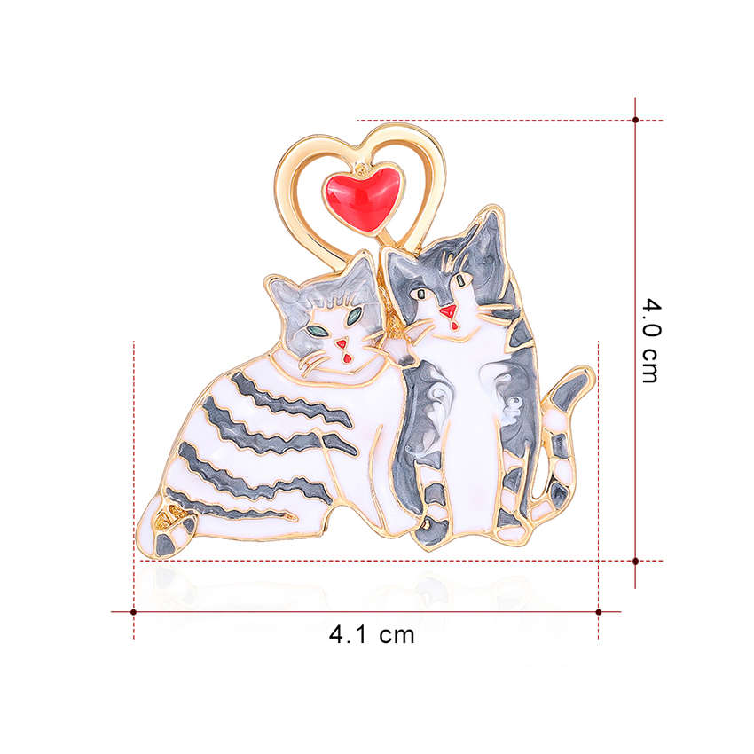 Fashion Colour Alloy Dripping Love Cat Brooch,Korean Brooches