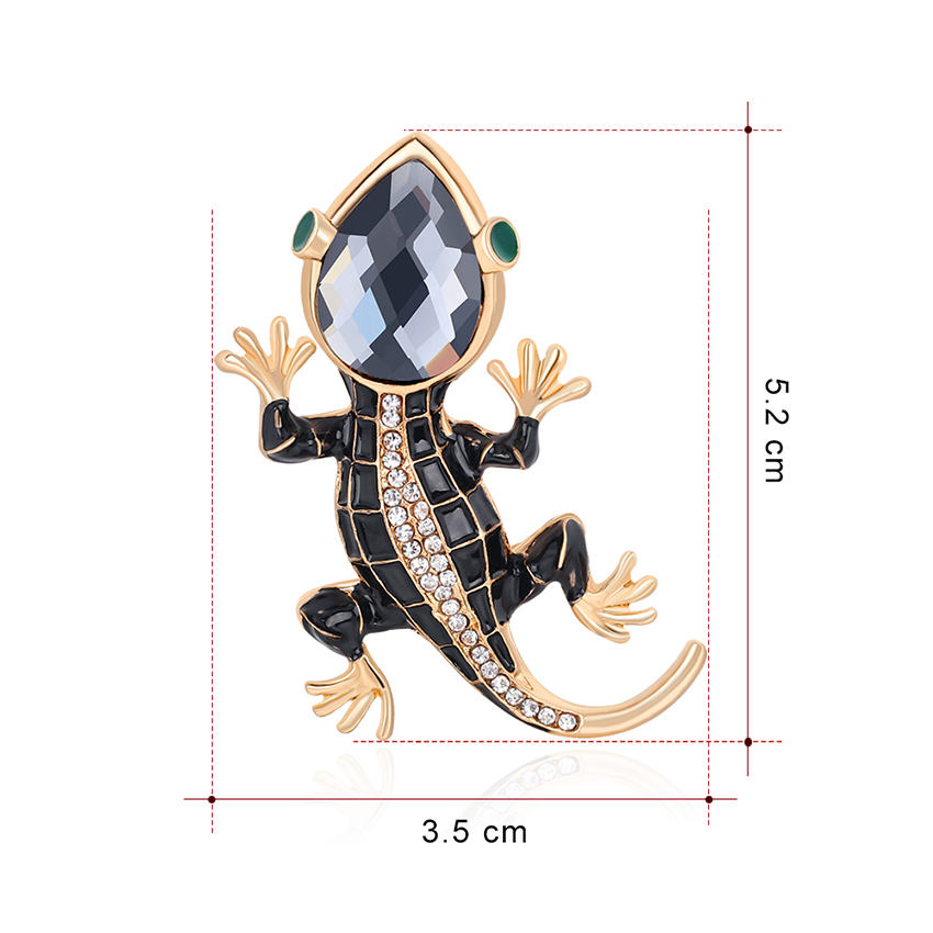 Fashion Black Alloy Gecko Brooch,Korean Brooches