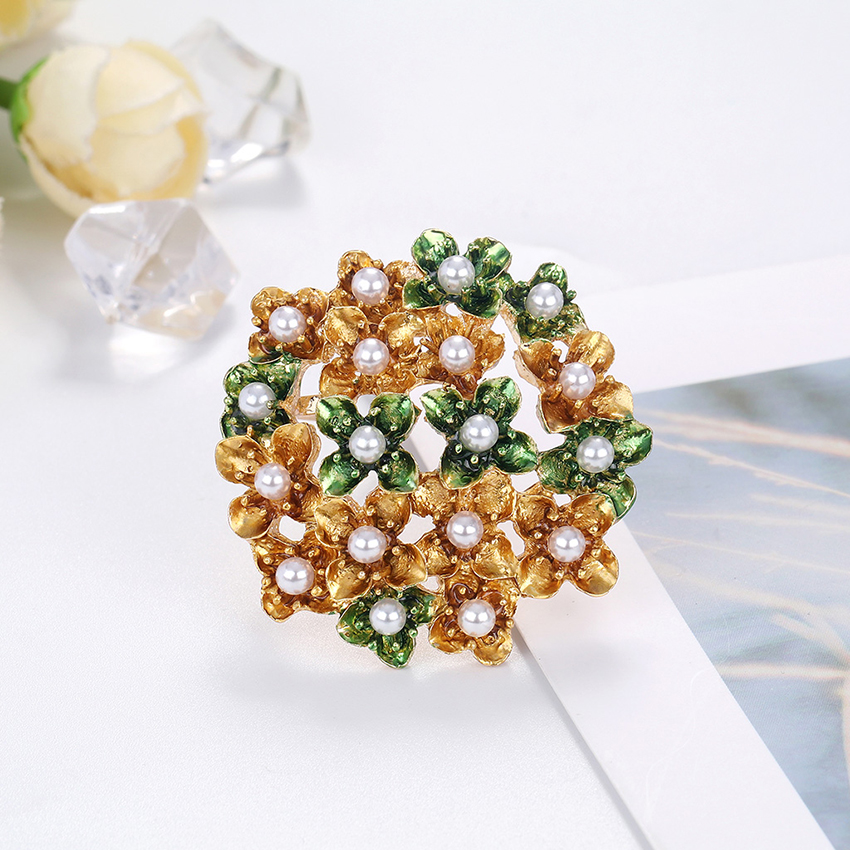 Fashion Colour Alloy Pearl Flower Brooch,Korean Brooches