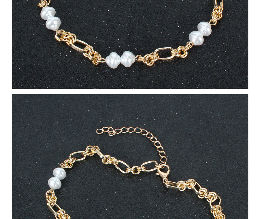 Fashion Golden Imitation Pearl Key Lock Alloy Stitching Necklace,Pendants