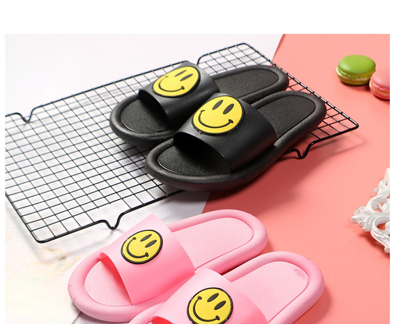 Fashion Yellow Non-slip Smiley Face Indoor And Outdoor Parent-child Slippers,Beach Slippers