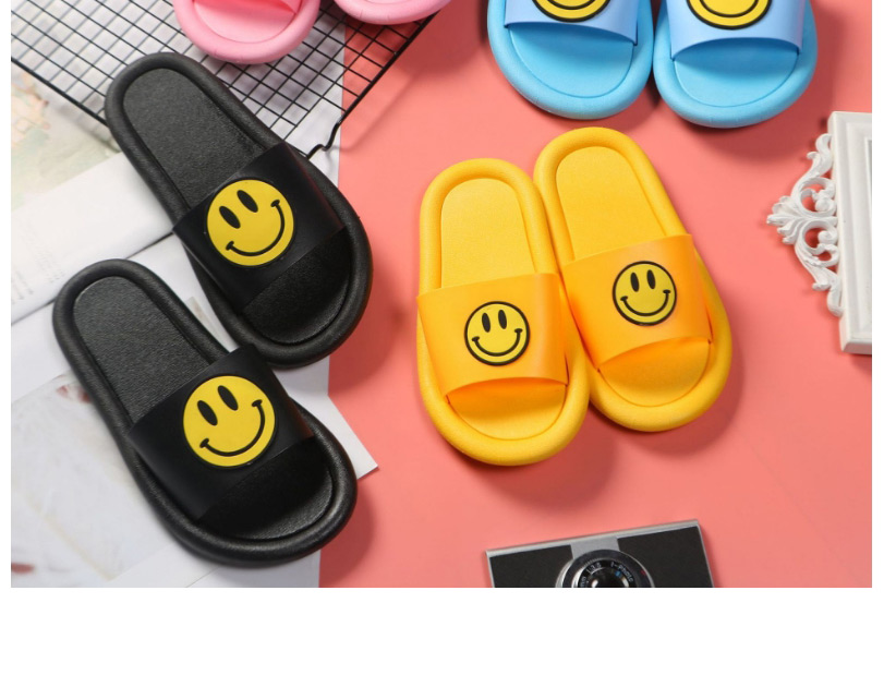 Fashion Pink Non-slip Smiley Face Indoor And Outdoor Parent-child Slippers,Beach Slippers