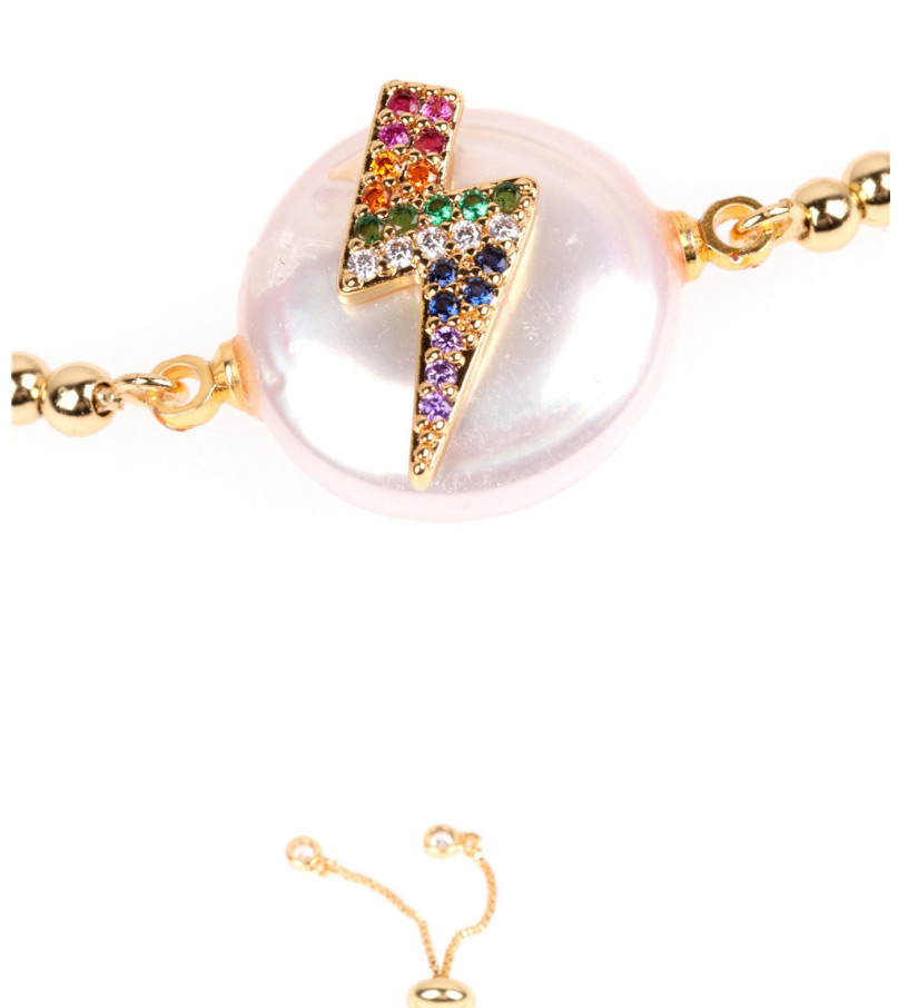 Fashion Star Micro Inlaid Color Diamond Star Moon Lightning Geometric Pearl Bracelet,Bracelets