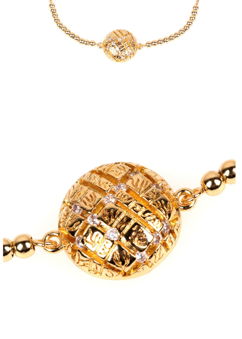Fashion Round Micro-set Zircon Round Bead Pull Bracelet,Bracelets