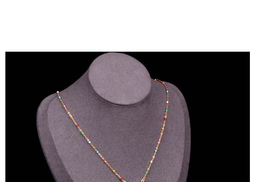 Fashion Color Micro-set Zircon Dripping Alphabet Necklace,Necklaces