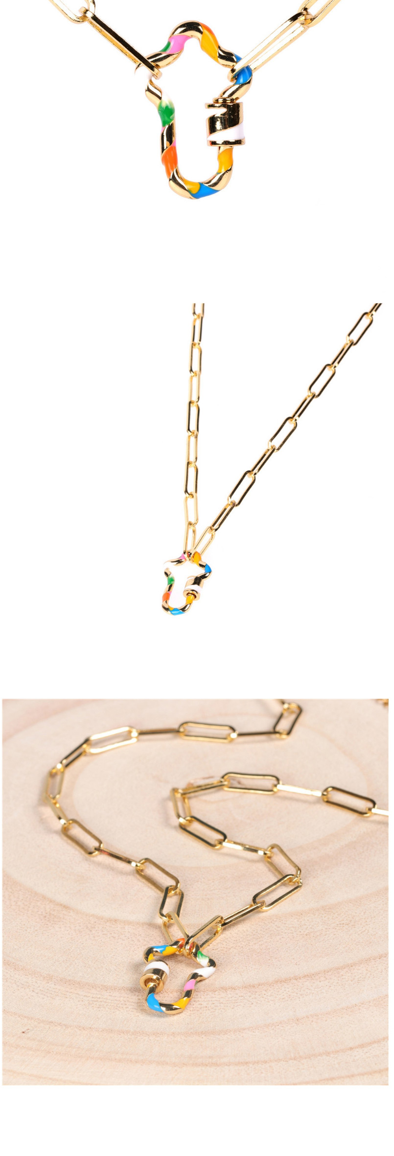 Fashion Cross-40cm Thick Chain Oil Drop Lightning Love Cross Geometric Hollow Necklace,Necklaces