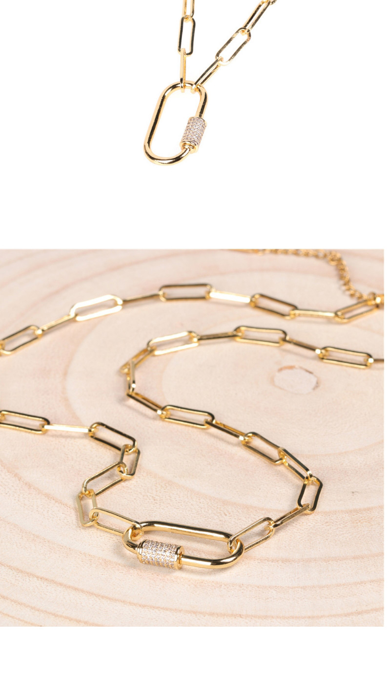Fashion Medium 40cm Geometrical Zircon Alloy Necklace,Necklaces