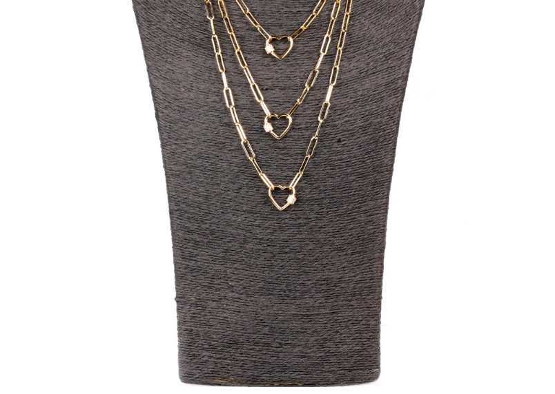 Fashion 40cm Thick Chain Necklace With Diamond Love Buckle,Necklaces