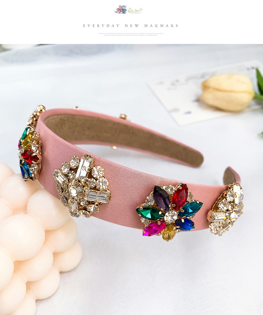 Fashion Pink Alloy Diamond Flower Headband,Head Band
