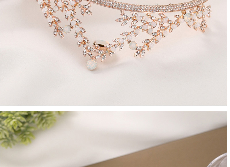 Fashion Golden Leaf Hand-woven Pearl Crystal Comb,Bridal Headwear