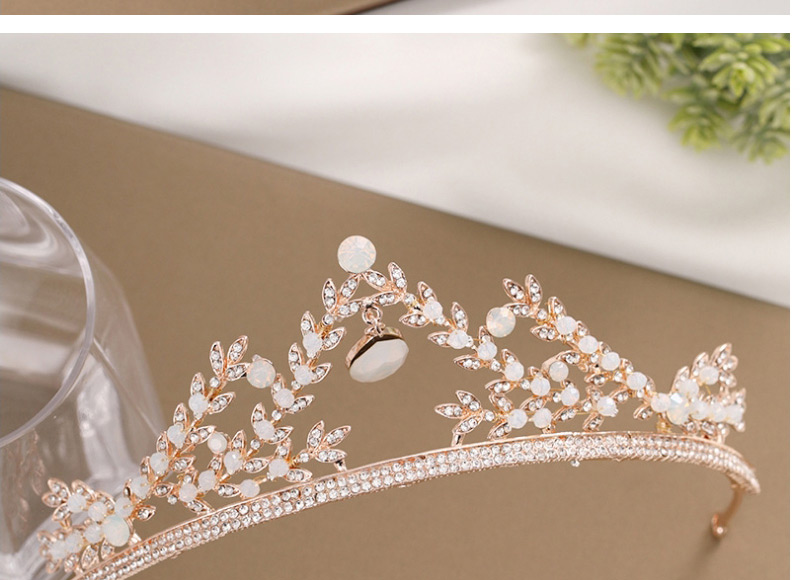 Fashion Golden Leaf Hand-woven Pearl Crystal Comb,Bridal Headwear