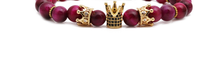 Fashion Emperor Stone Weave Tiger Eye Emperor Stone Woven Beaded Crown Geometric Bracelet,Fashion Bracelets