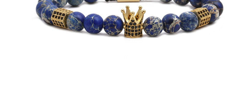 Fashion Emperor Stone Beads Tiger Eye Emperor Stone Woven Beaded Crown Geometric Bracelet,Fashion Bracelets