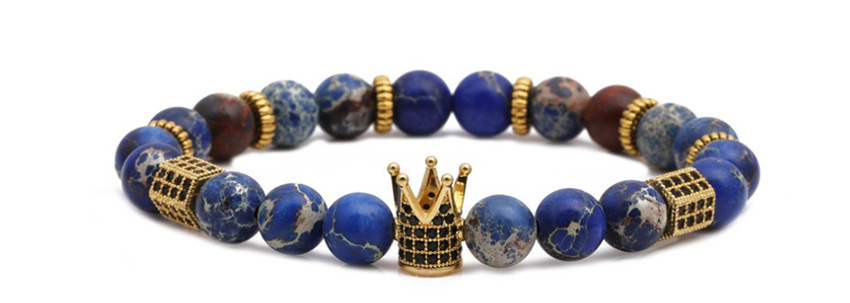 Fashion Tiger Eye Beads Tiger Eye Emperor Stone Woven Beaded Crown Geometric Bracelet,Fashion Bracelets