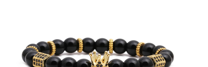 Fashion Tiger Eye Beads Tiger Eye Frosted Stone Woven Beaded Crown Diamond Bracelet,Fashion Bracelets