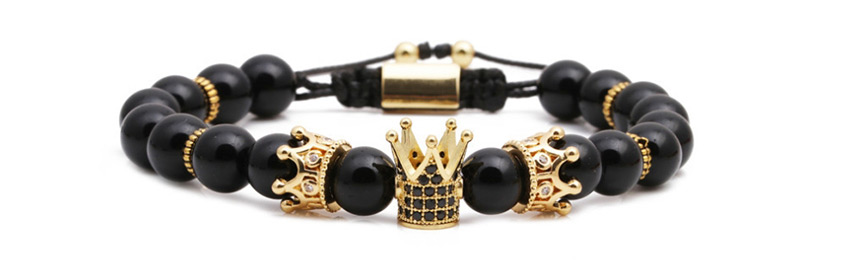 Fashion Tiger Eye Beads Tiger Eye Frosted Stone Woven Beaded Crown Diamond Bracelet,Fashion Bracelets
