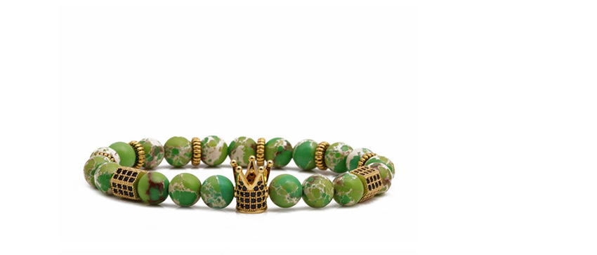 Fashion Agate + Emperor Stone Emperor Agate Turquoise Malachite Blue Point Tiger Eye Beads Bracelet Set,Bracelets Set