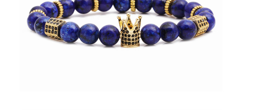 Fashion Set D Turquoise White Magnet Emperor Stone Matte Tiger Eye Stone Woven Beaded Bracelet,Bracelets Set