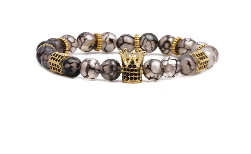 Fashion Dragon Crown Beads Agate Dragonstone Moonstone Tiger Eye Stone Woven Beaded Bracelet,Fashion Bracelets
