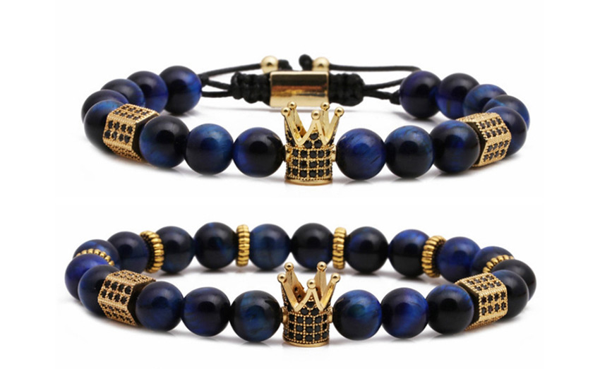 Fashion Dragon Crown Beads Agate Dragonstone Moonstone Tiger Eye Stone Woven Beaded Bracelet,Fashion Bracelets