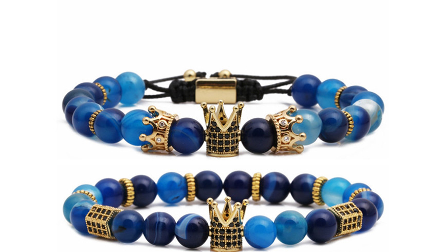 Fashion B Tiger Eye Beads Crown Shape Decorated Woven Bead Bracelet,Fashion Bracelets