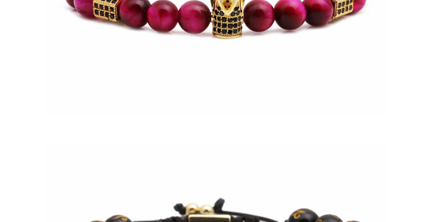Fashion Tiger Eye Crown Beads Crown Shape Decorated Woven Bead Bracelet,Fashion Bracelets