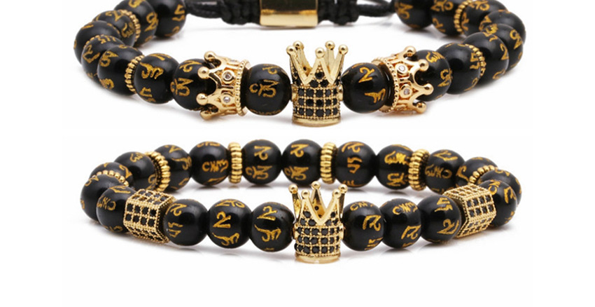 Fashion Tiger Eye Set Crown Shape Decorated Woven Bead Bracelet Sets,Bracelets Set