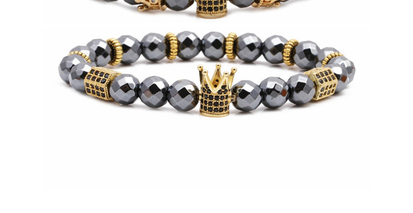 Fashion Tiger Eye Crown Beads Crown Shape Decorated Woven Bead Bracelet,Fashion Bracelets