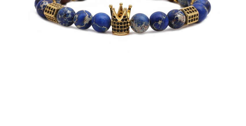 Fashion Tiger Eye Crown Weave Crown Shape Decorated Woven Bead Bracelet,Fashion Bracelets
